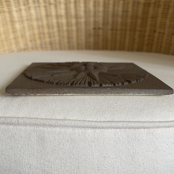 Hand Painted Plaster Wall Hanging Sun Plaque - Picture 5 of 7